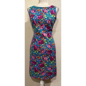 CDC Vintage 90s Floral Bodycon Blue Dress